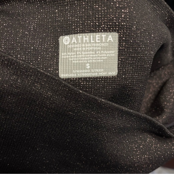 Athleta Shimmer Seamless Tight Leggings Brown Size Small Glitter Fall Athleisure - Picture 6 of 6